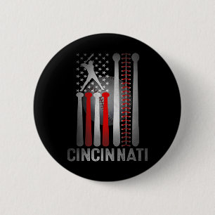 Macaron Rond 5 Cm Drapeau américain rétro Cincinnati en détresse Bas