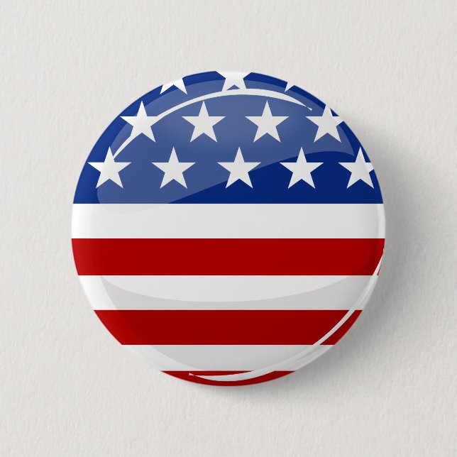 Macaron Rond 5 Cm Drapeau américain rond brillant (Devant)