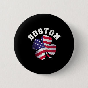Macaron Rond 5 Cm Drapeau Américain St. Patricks Day Clic Boston Nom