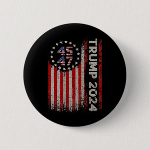 Macaron Rond 5 Cm Drapeau américain Trump 2024