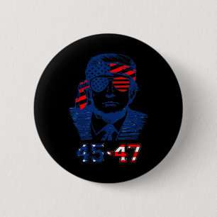 Macaron Rond 5 Cm Drapeau américain Trump 2024