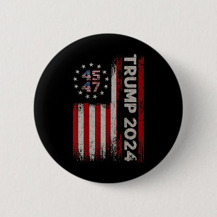 Macaron Rond 5 Cm Drapeau américain Trump 2024