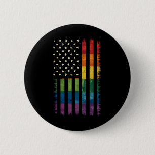 Macaron Rond 5 Cm Drapeau américain USA Arc-en-ciel Fierté Gay Lesbi