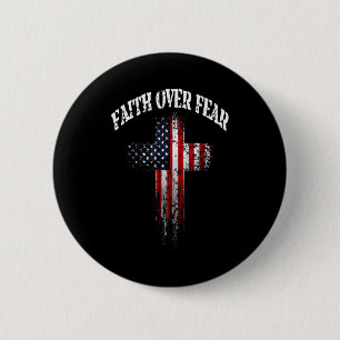 Macaron Rond 5 Cm Drapeau américain Usa Croix chrétienne Foi sur la 