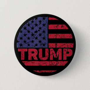 Macaron Rond 5 Cm Drapeau américain USA Trump vintage a gagné 45 47