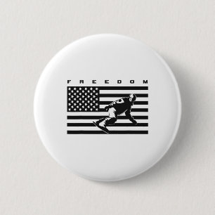 Macaron Rond 5 Cm Drapeau américain Vêtements de snowboard - Snowboa