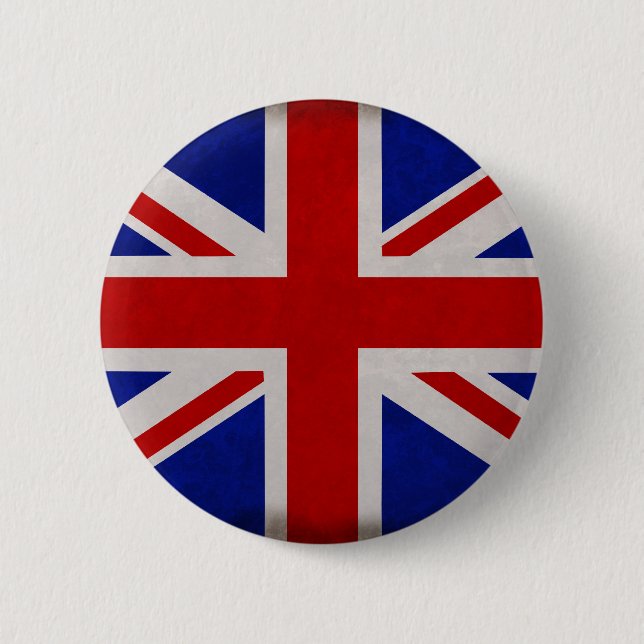 Macaron Rond 5 Cm Drapeau Anglais d'Angleterre texturé (Devant)