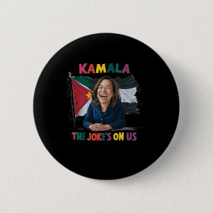 Macaron Rond 5 Cm Drapeau Anti Kamala Harris Palestine