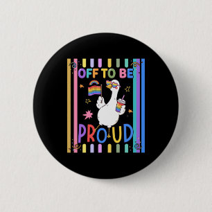 Macaron Rond 5 Cm Drapeau arc-en-ciel de la fierté de l'oie Fête amu