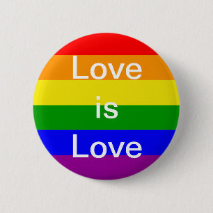 Macaron Rond 5 Cm Drapeau arc-en-ciel de la fierté gay l'amour est a