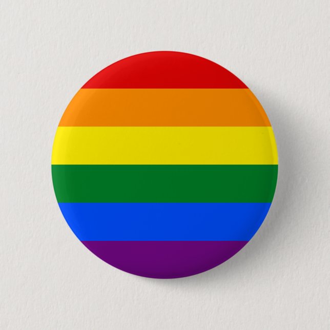 Macaron Rond 5 Cm Drapeau arc-en-ciel (LGBT) (Devant)