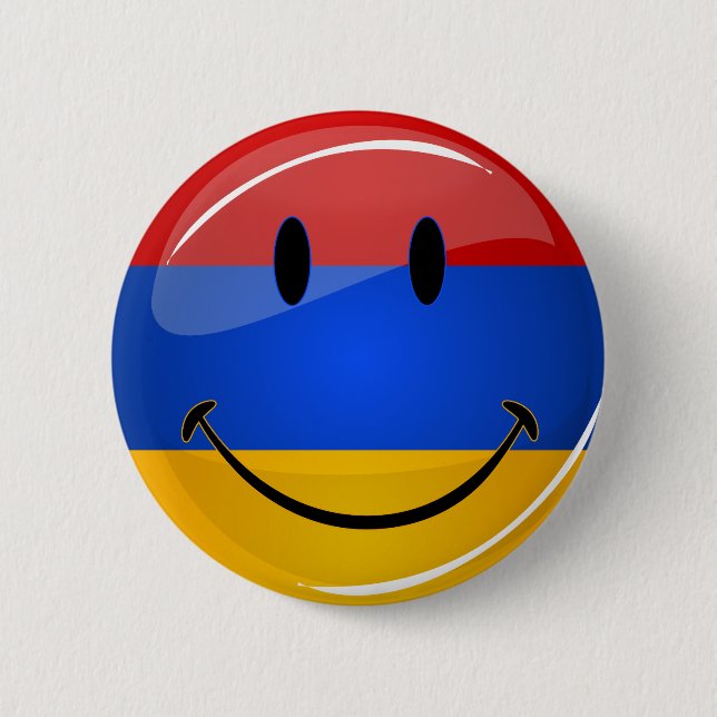 Macaron Rond 5 Cm Drapeau arménien de sourire (Devant)