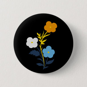 Macaron Rond 5 Cm Drapeau Asexuel Aromantique subtil Fleurs