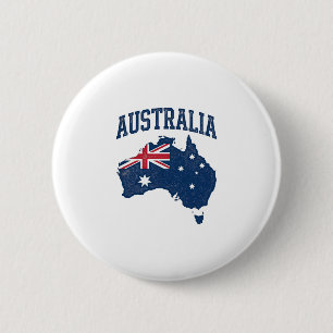 Macaron Rond 5 Cm Drapeau Australie Carte Graphique Vintage en détre