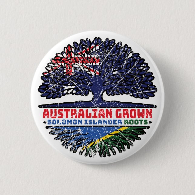 Macaron Rond 5 Cm Drapeau australien de l'île Salomon (Devant)