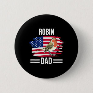 Macaron Rond 5 Cm Drapeau Bird Us 4 juillet Fête des pères Robin Pap