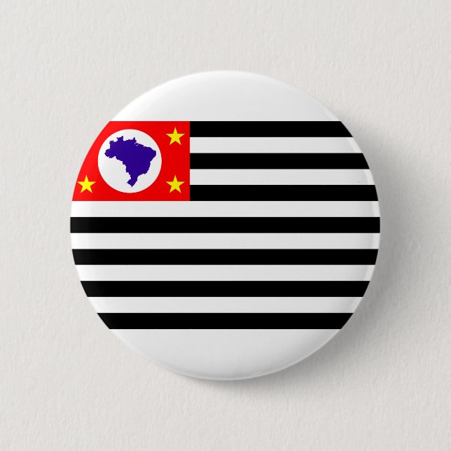 Macaron Rond 5 Cm Drapeau brésilien de Sao Paulo (Devant)