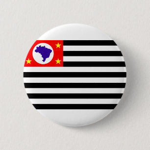 Macaron Rond 5 Cm Drapeau brésilien de Sao Paulo