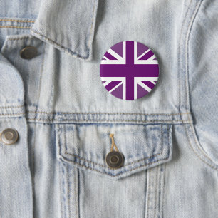 Macaron Rond 5 Cm Drapeau britannique en violet