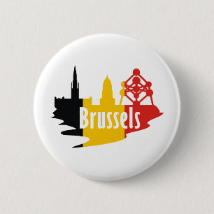Macaron Rond 5 Cm Drapeau Bruxelles