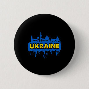 Macaron Rond 5 Cm Drapeau cadeau Ukraine Ukraini Kiev Ukrainien Ukra