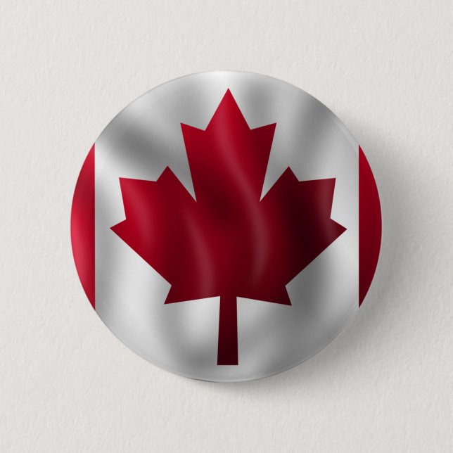 Macaron Rond 5 Cm Drapeau canadien (Devant)