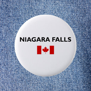 Macaron Rond 5 Cm Drapeau canadien de Niagara Falls Canada Couleur c