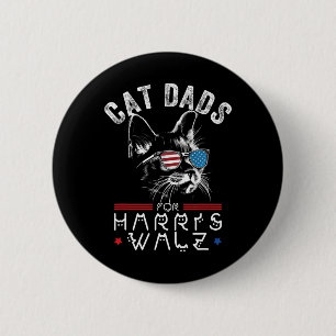 Macaron Rond 5 Cm Drapeau Cat Dads For Harris Waltz 2024 Usa