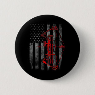 Macaron Rond 5 Cm Drapeau Chasse aux Bow Tir à l'arc Chasse amusante