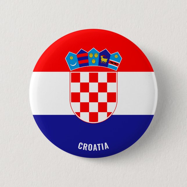 Macaron Rond 5 Cm Drapeau Croatie mignon Patriotique (Devant)