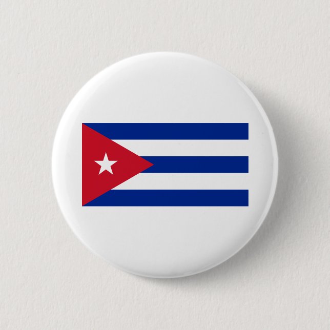 Macaron Rond 5 Cm Drapeau Cuba (Devant)