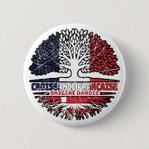 Macaron Rond 5 Cm Drapeau danois France Arbre