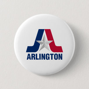 Macaron Rond 5 Cm Drapeau d'Arlington, Texas Button