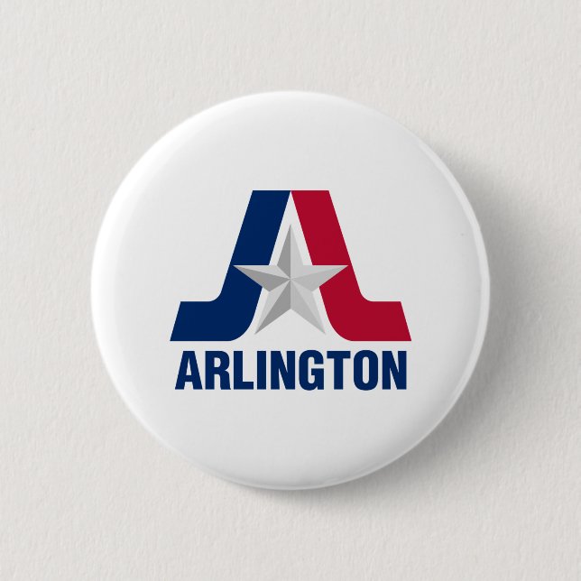 Macaron Rond 5 Cm Drapeau d'Arlington, Texas Button (Devant)