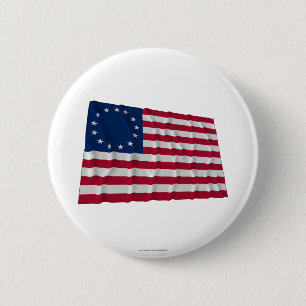 Macaron Rond 5 Cm drapeau de 13 étoiles, motif de Betsy Ross