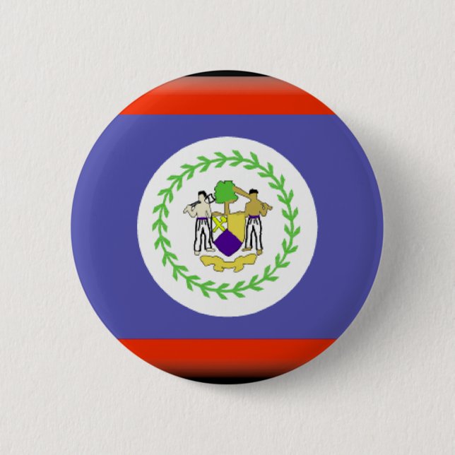 Macaron Rond 5 Cm Drapeau de Belize (Devant)