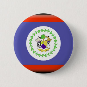 Macaron Rond 5 Cm Drapeau de Belize