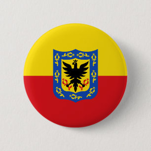 Macaron Rond 5 Cm Drapeau de Bogota, Bouton Pinback Colombie