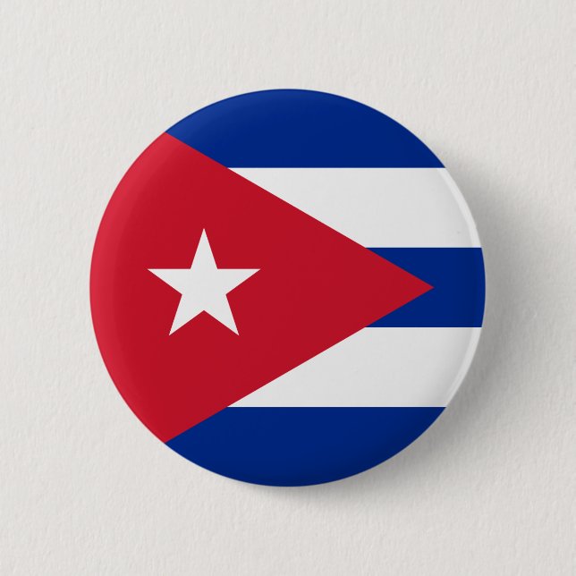Macaron Rond 5 Cm Drapeau de bouton du Cuba (Devant)