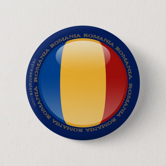 Macaron Rond 5 Cm Drapeau de bulle de la Roumanie (Devant)