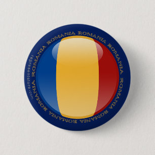 Macaron Rond 5 Cm Drapeau de bulle de la Roumanie