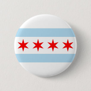 Macaron Rond 5 Cm Drapeau de Chicago