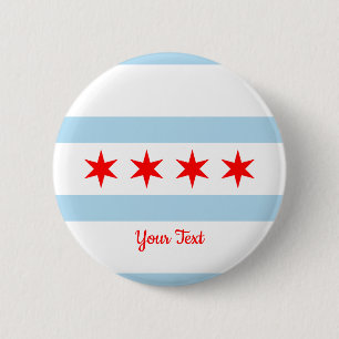 Macaron Rond 5 Cm Drapeau de Chicago, Illinois Button
