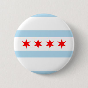 Macaron Rond 5 Cm Drapeau de Chicago, Illinois Button