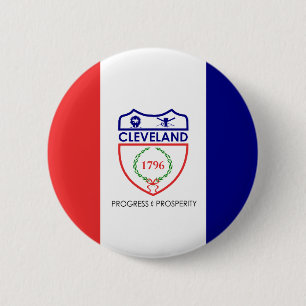 Macaron Rond 5 Cm Drapeau de Cleveland, Ohio Pinback Button