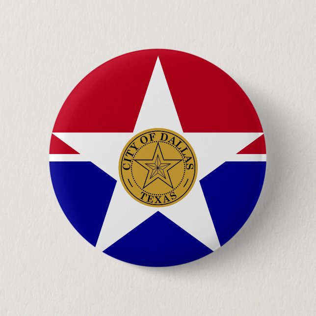 Macaron Rond 5 Cm Drapeau de Dallas, Texas Pinback Button (Devant)