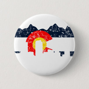 Macaron Rond 5 Cm Drapeau de Denver le Colorado