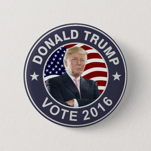 Macaron Rond 5 Cm Drapeau de Donald Trump USA (Devant)