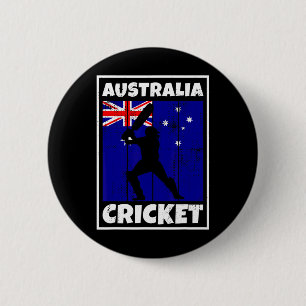 Macaron Rond 5 Cm Drapeau de fan de cricket australien d'Australie C