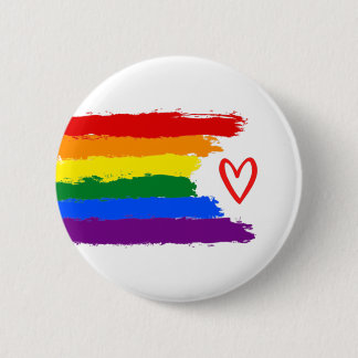 Macaron Rond 5 Cm Drapeau de fierté avec bouton coeur